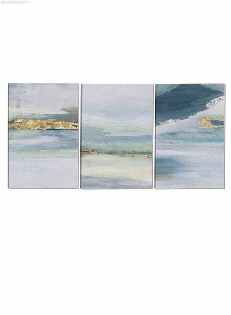 LOWHA Set Of 3 Framed Canvas Wall Arts Stretched Over Wooden Frame Abstract Paintings For Home Living Room Office Decor - Image 4