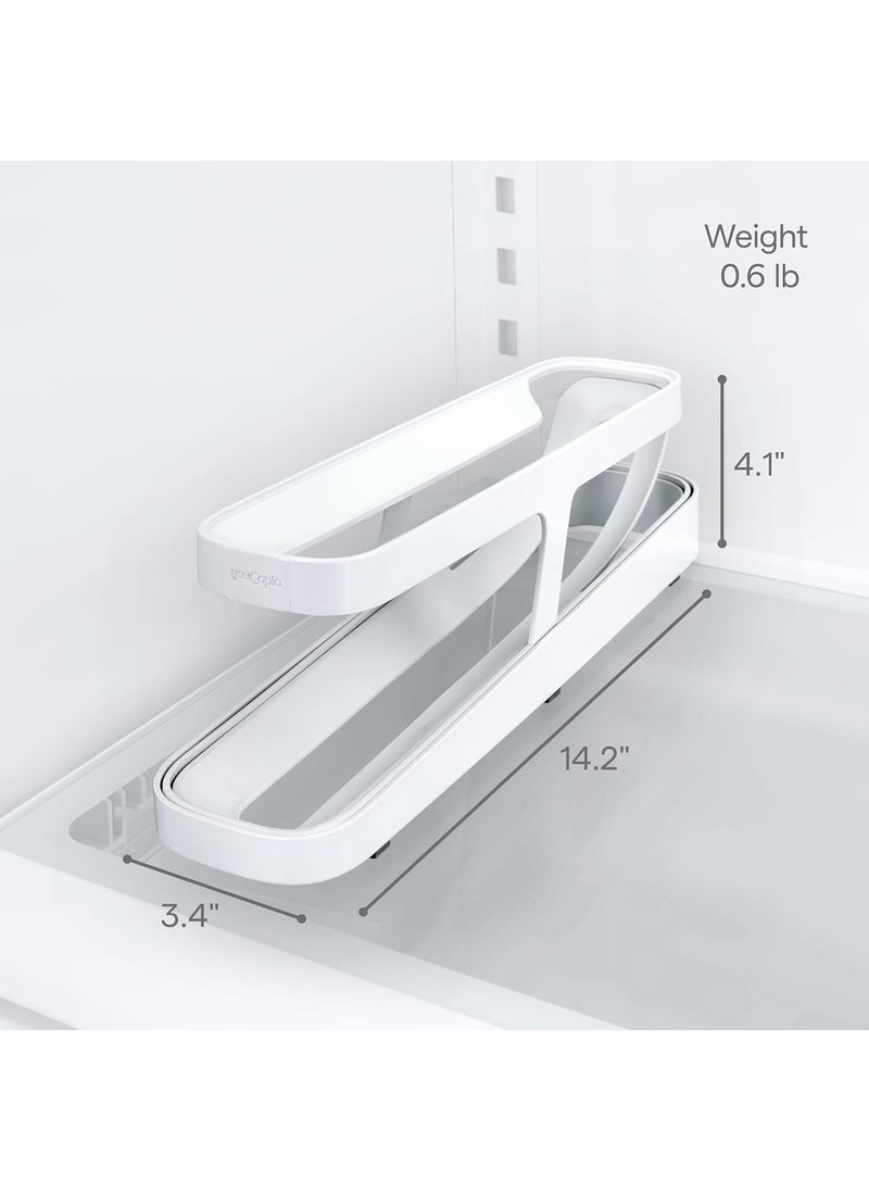 Generic BONDIFY Egg Dispenser Holder Plastic Automatic Rolling SpaceSaving Rolling Egg1214 Egg Tray Storage Double Layer White Pack of 1  - Image 2