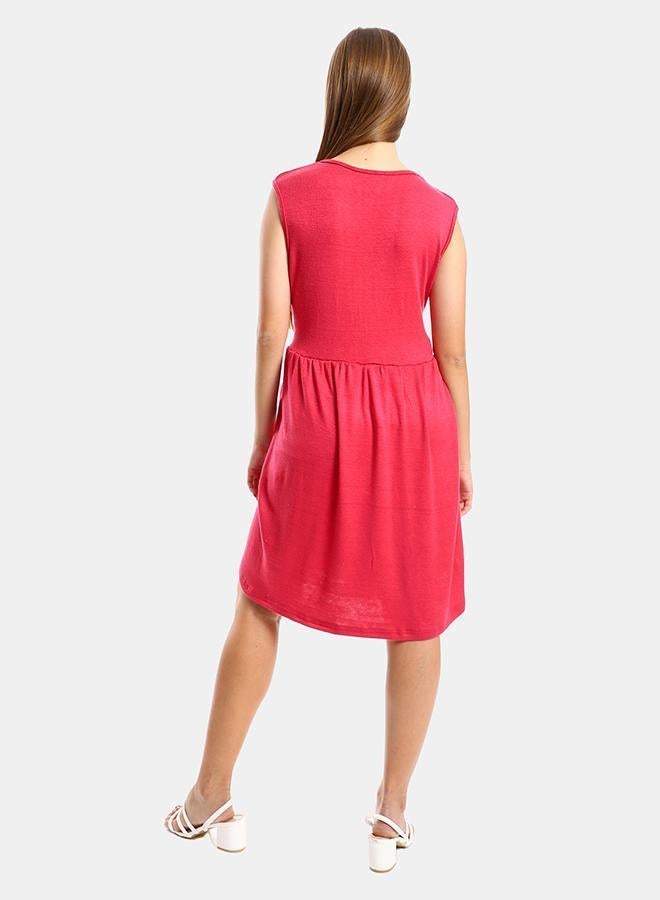 kady Jamila Women Solid Sleeves Tiered Sleepshirt fushia ,fushia-XXL - Image 3