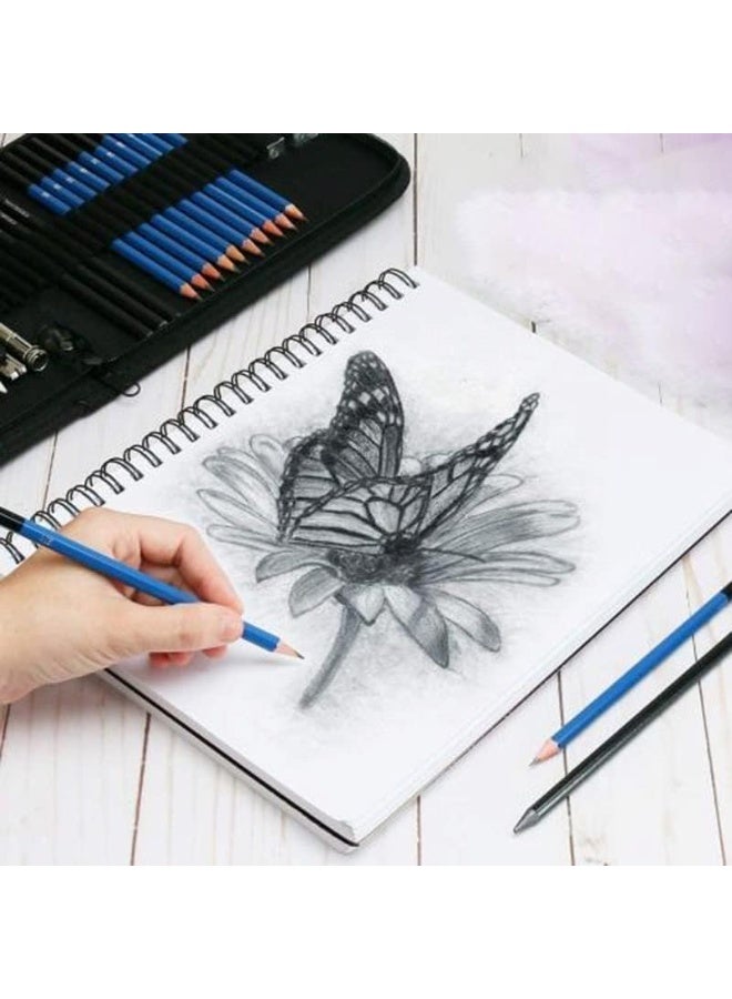 32pcs المهنية الرسم الرصاص ومجموعة الرسم ، مجموعة الفنان الكاملة مع أقلام الجرافيت ، عصا الفحم ، ممحات ، حادة ، حالة تخزين للبالغين ، المراهقين ، الطلاب المبتدئين - Image 3