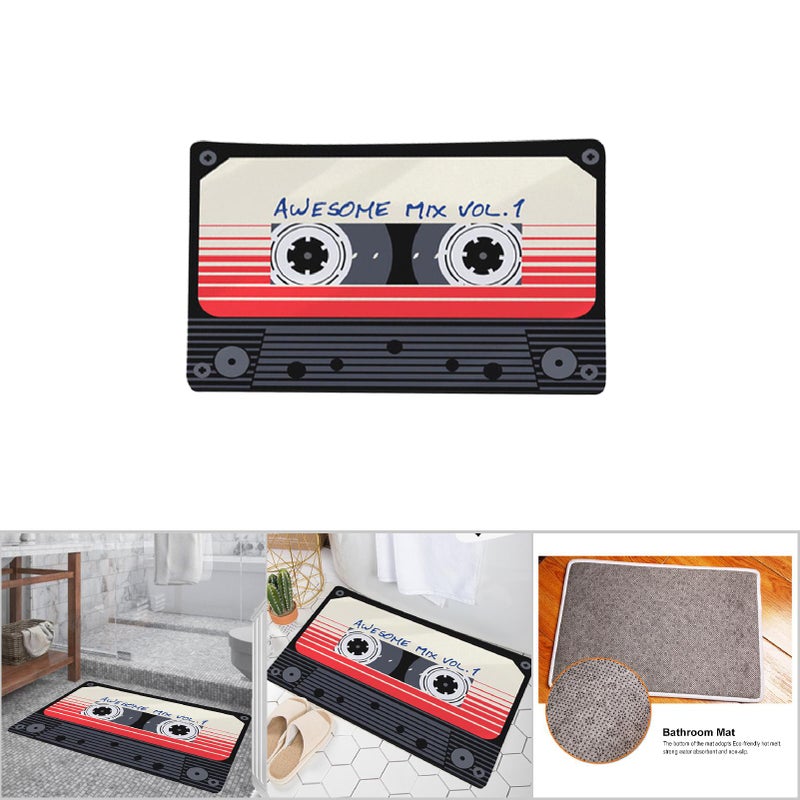 Vintage Tape Printing Non slip Water Absorbent Mat Pad Bathroom Kitchen (4#) - Image 2
