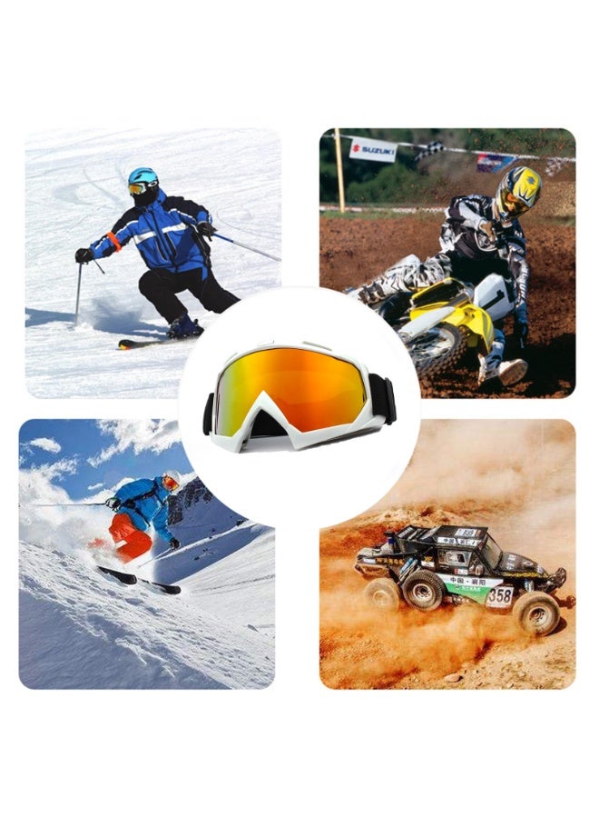 Winner Motocross Goggles for Men Women Adult Youth - Windproof Dirt Bike Goggles, Dustproof Offroad Riding Racing Skiing Glasses (White Frame+Color Lens) - Image 3