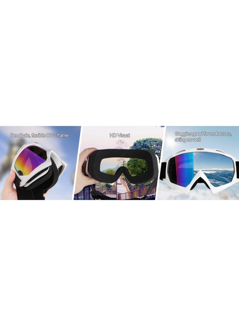 Winner Motocross Goggles for Men Women Adult Youth - Windproof Dirt Bike Goggles, Dustproof Offroad Riding Racing Skiing Glasses (White Frame+Color Lens) - Image 5