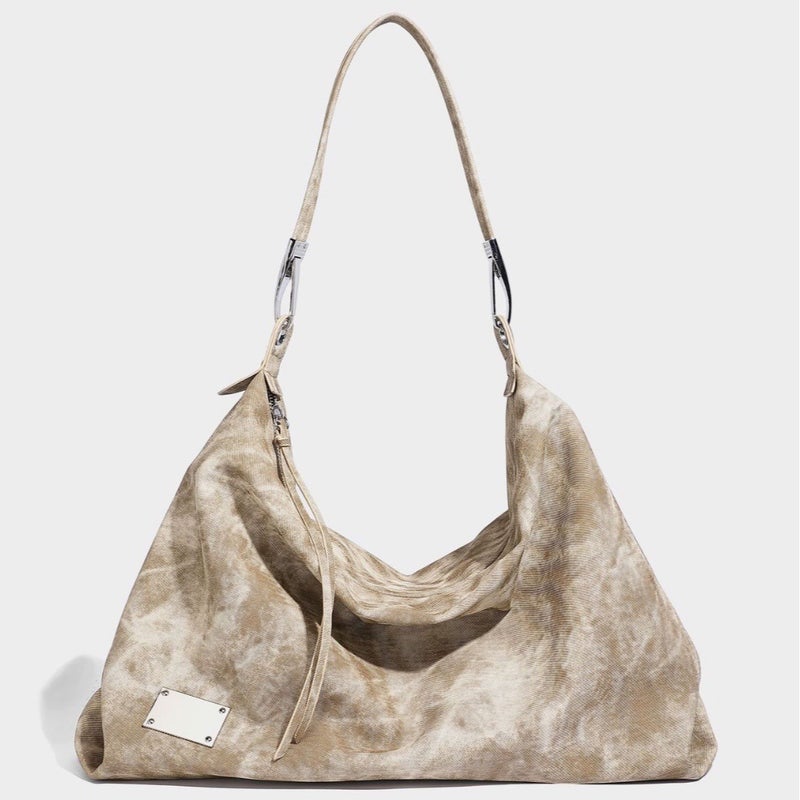 Large-Capacity Versatile Commuter Shoulder Bag In A Dune Wasteland Style With Tie-Dye Design, Suitable For Underarm Carry, Can Be Used As A Crossbody Commuter Bag - Image 1