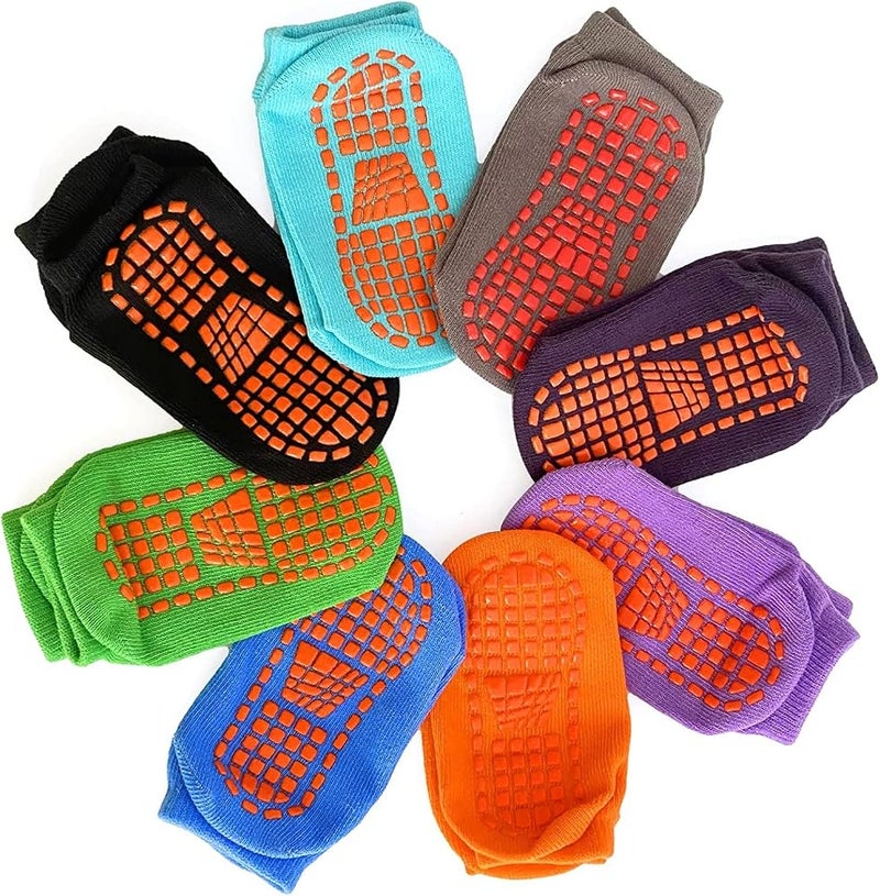 SKY-TOUCH Baby Non Slip Socks 8 Pairs, multi color, 1-3 Years - Image 1