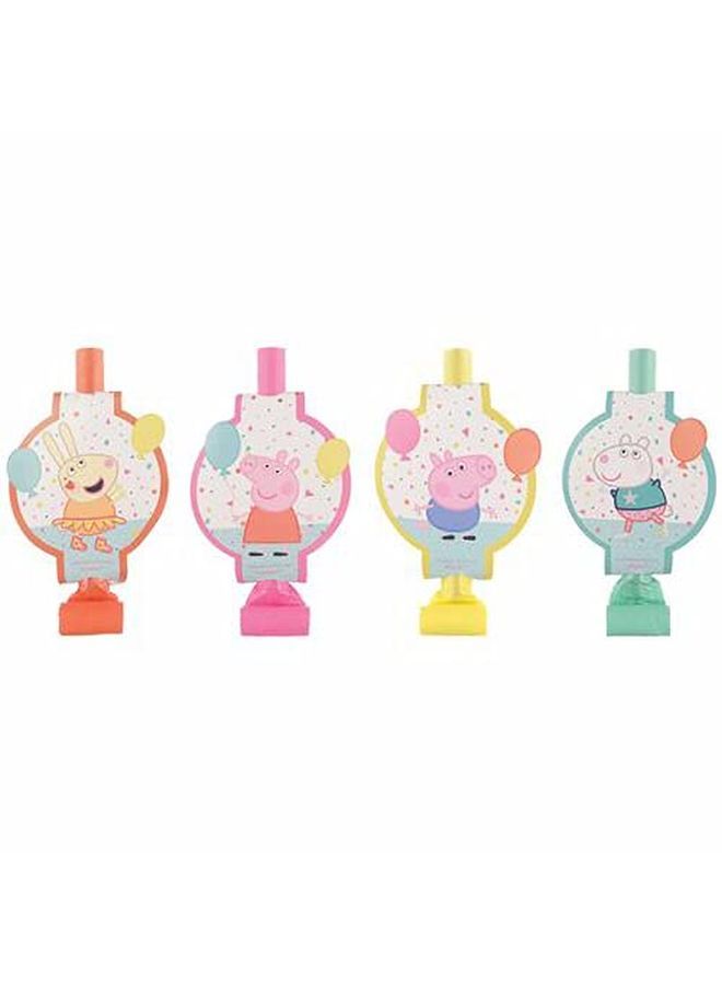 Amscan Peppa Pig Confetti Party Blowouts ; Multicolor ; Party Favor ;8 Pcs. - Image 1