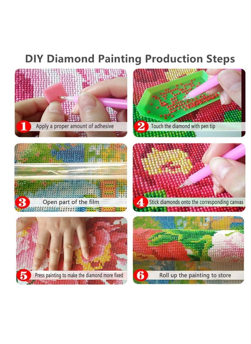 SYOSI Bright Moon Full Drill Embroidery Cross Stitch Picture Supplies Arts Craft Wall Sticker Decor Diamond Dotz Painting Kits For Adults 11.8x15.8 inch Diamond Painting Disney  - Image 4