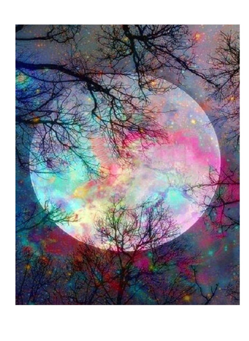 SYOSI Bright Moon Full Drill Embroidery Cross Stitch Picture Supplies Arts Craft Wall Sticker Decor Diamond Dotz Painting Kits For Adults 11.8x15.8 inch Diamond Painting Disney  - Image 1