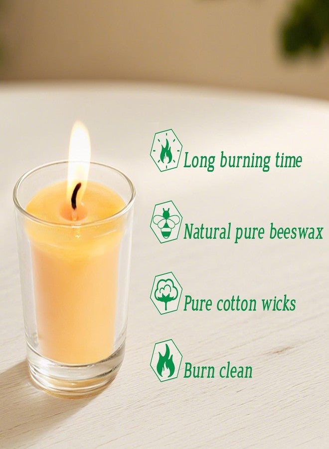 ENCANLIGHT 6 Pack Clear Cup Filled Beewaxs 12-Hour Beeswax Prayers Candle,Long Burn,Burn Clean and Smokeless to Dreading Church Spa Diner Holidays Party - Image 3