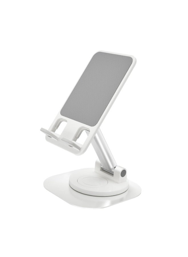 LumiArk 360° Rotating Foldable Phone & Tablet Stand - Universal Desktop Holder with Stable Base, pearly white 