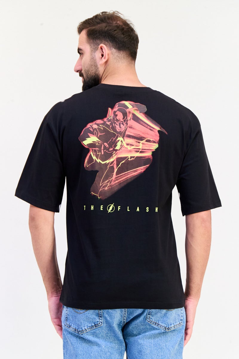 DC Men Crew Neck Short Sleeves Graphic Print T-Shirt, Black - Image 3