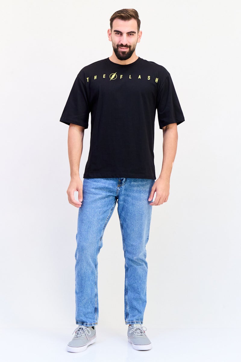 DC Men Crew Neck Short Sleeves Graphic Print T-Shirt, Black - Image 2