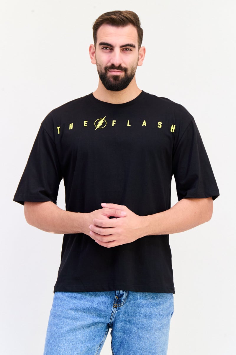 DC Men Crew Neck Short Sleeves Graphic Print T-Shirt, Black - Image 1