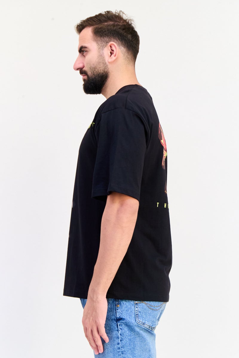 DC Men Crew Neck Short Sleeves Graphic Print T-Shirt, Black - Image 4