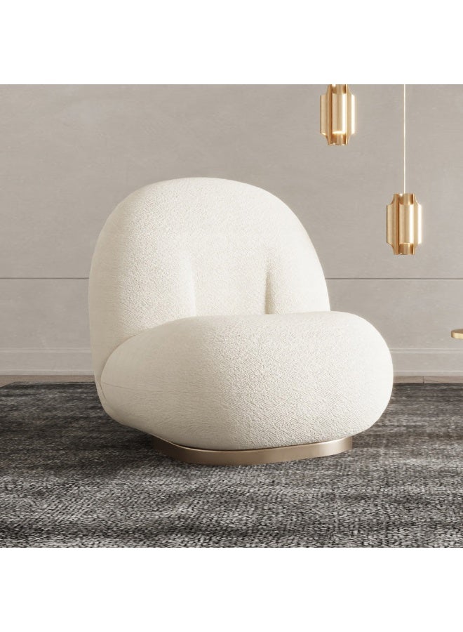 الهوم كرسي جانبي بوكليه - 75x70x80 سم - أبيض - Image 1