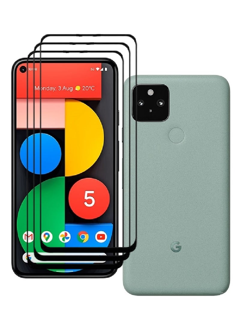 AINA حماية شاشة زجاجية مقسّاة 3 قطع مصممة لجوجل بيكسل 5 تغطية كاملة للصق من الحافة إلى الحافة خالية من الفقاعات - Image 1