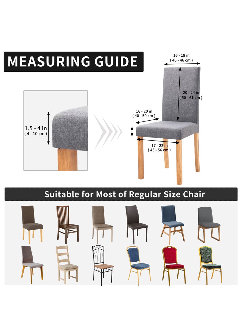 Easy-Going Easy-Going 100% Waterproof Dining Room Chair Cover Set of 4  Stretch Jacquard Parson Chair Slipcover Removable Washable Chair Protector for Home  Restaurant  Banquet (XLarge  Grayish Green)  - Image 5