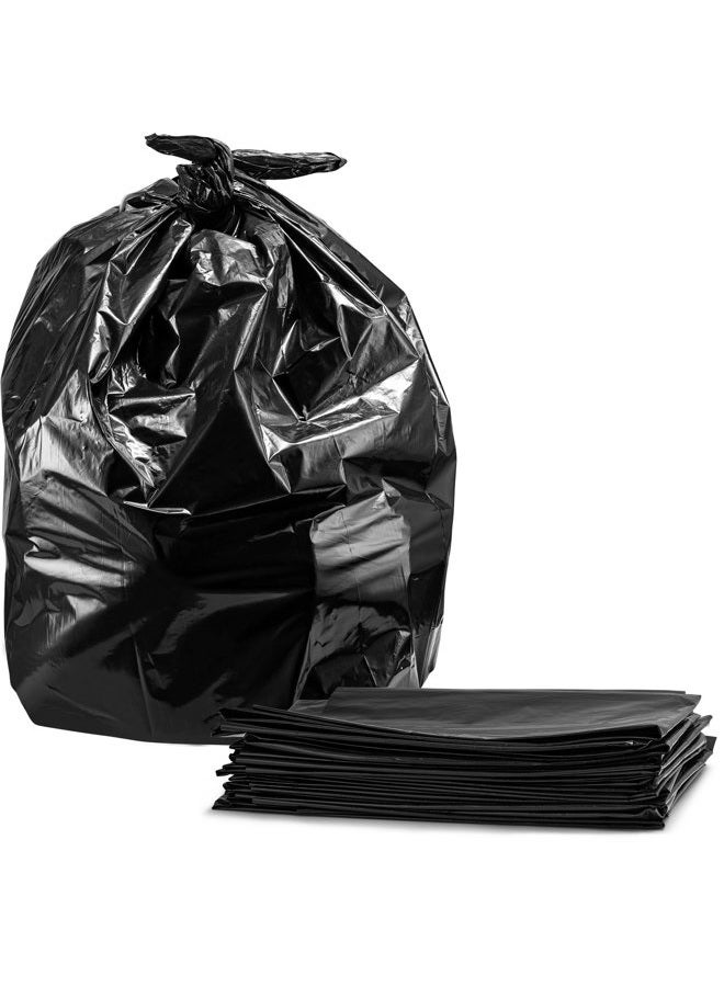 tasker 95-100 Gallon Large Black Trash Bags, 25/Case, 61"W x 68"H, - Image 2