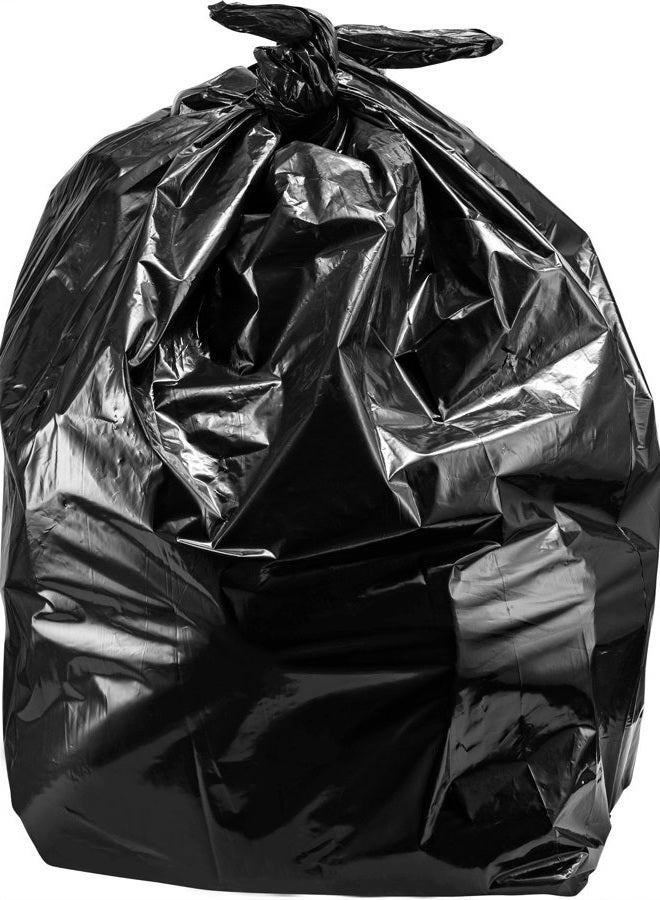 tasker 95-100 Gallon Large Black Trash Bags, 25/Case, 61"W x 68"H, - Image 5