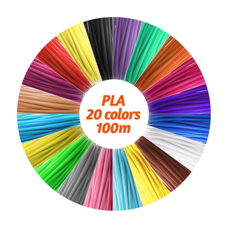 ألياف PLA عالية الدقة من IDRAWING بقطر 1.75 مم - ملاحق ألياف قلم الطباعة ثلاثية الأبعاد بـ 20 لونًا (إجمالي 328 قدمًا) - Image 2