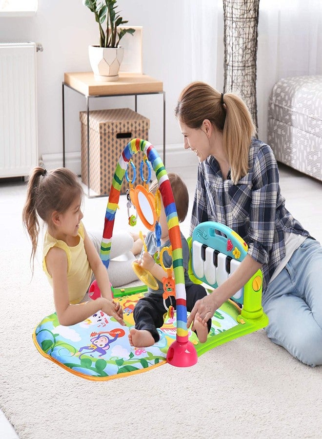 N2K2 ENTERPRISE Baby Gym Play Mat with Musical Piano Keyboard Hanging Rattles Tummy Time Floor Cushion Fun Activity Play Center Indoor Outdoor Toys Fitness Rack for Infants and Toddlers - Image 5