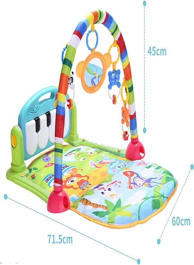 N2K2 ENTERPRISE Baby Gym Play Mat with Musical Piano Keyboard Hanging Rattles Tummy Time Floor Cushion Fun Activity Play Center Indoor Outdoor Toys Fitness Rack for Infants and Toddlers - Image 2