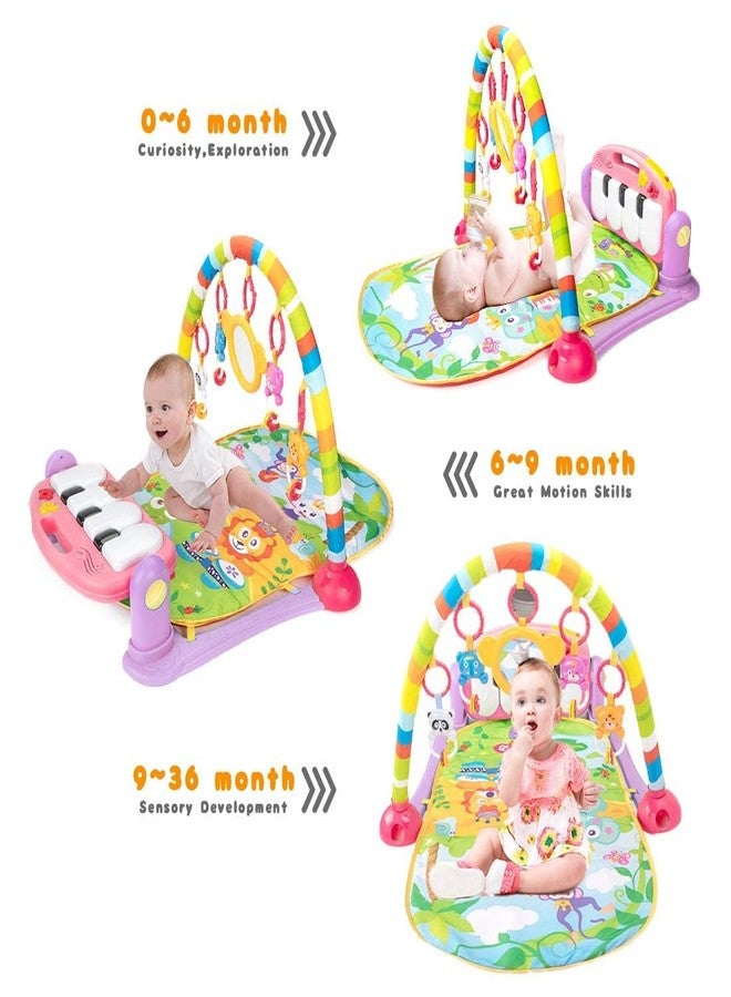 N2K2 ENTERPRISE Baby Gym Play Mat with Musical Piano Keyboard Hanging Rattles Tummy Time Floor Cushion Fun Activity Play Center Indoor Outdoor Toys Fitness Rack for Infants and Toddlers - Image 4