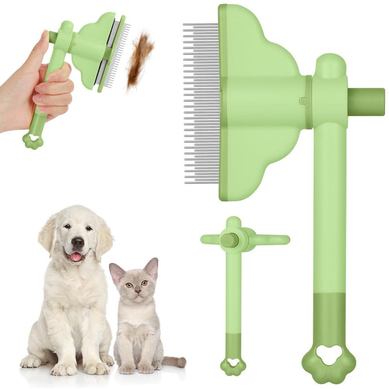 OFFCUP Cat Comb, Self-Cleaning Cat Combs, Grooming Comb Hair Removal Combs Rotatable Design for Pets with Release Button Remove Dead Hair - Image 1