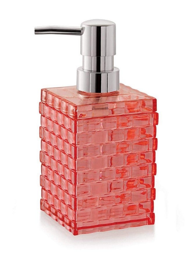 Nimbose® Empty Handwash Pump Bottle, Cuboid Shaped Acrylic Liquid Soap & Handwash Dispenser Bottle for Kitchen & Bathrooms (Capacity:400 mL, Qty:1, Reddish Pink Color) - Image 1