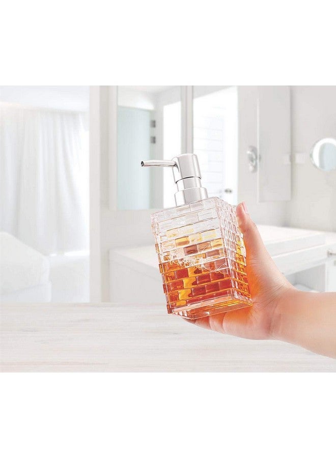 Nimbose® Empty Handwash Pump Bottle, Cuboid Shaped Acrylic Liquid Soap & Handwash Dispenser Bottle for Kitchen & Bathrooms (Capacity:400 mL, Qty:1, Reddish Pink Color) - Image 5