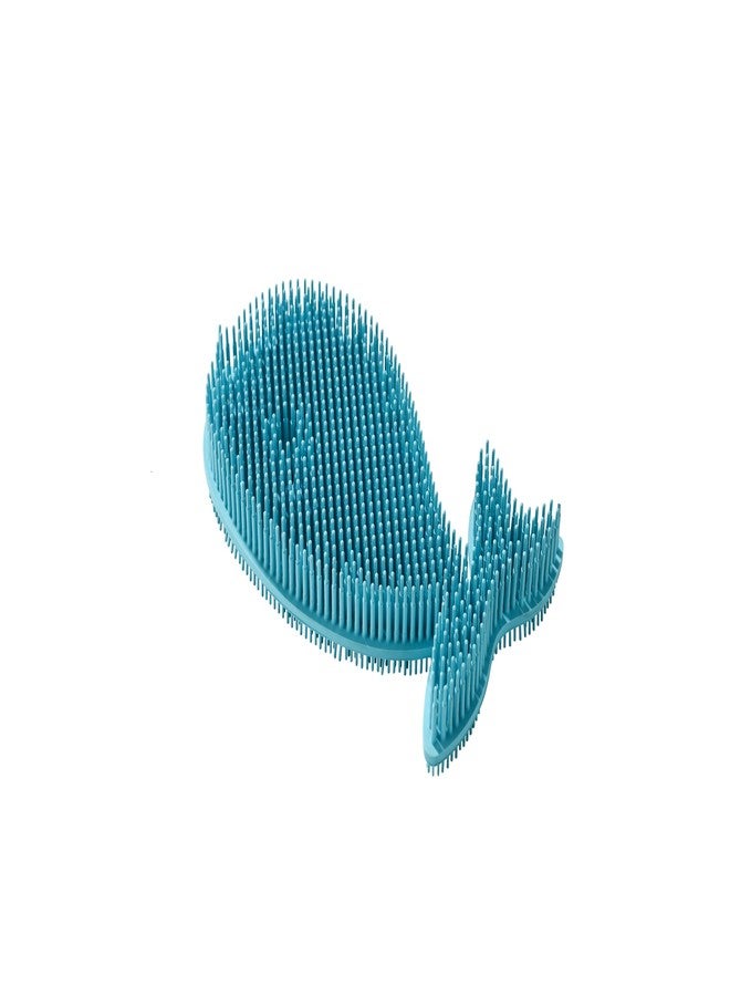 Fox Run Silicone Whale Dish Scrubber, 6" Multipurpose Kitchen Cleaning Brush - Image 1