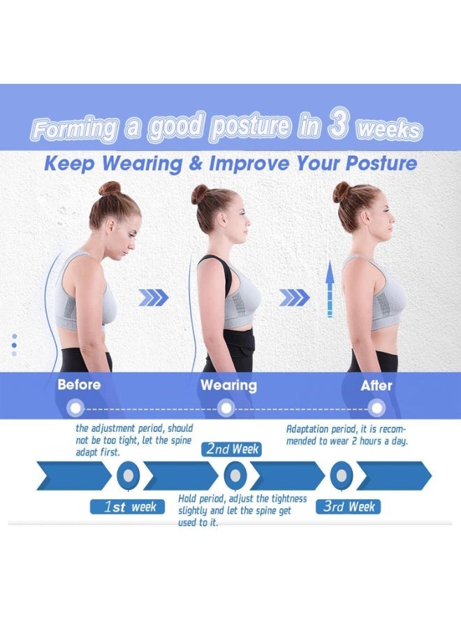 Original Back Brace Posture Corrector – Adjustable Upper Back & Spine Support for Men & Women (Size L) - Image 4