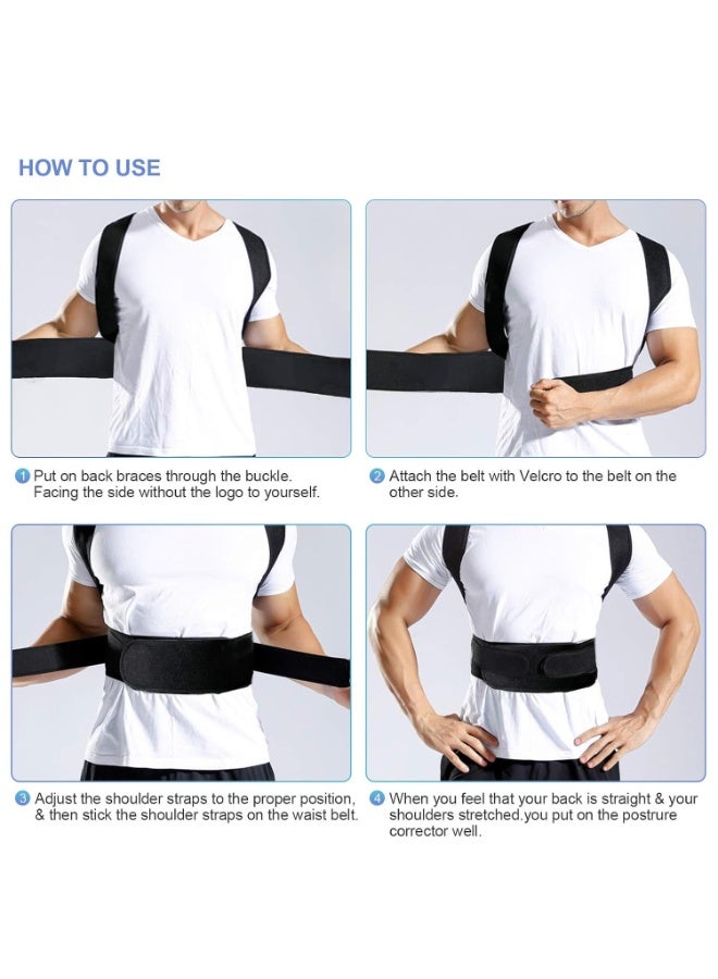 Original Back Brace Posture Corrector – Adjustable Upper Back & Spine Support for Men & Women (Size L) - Image 5