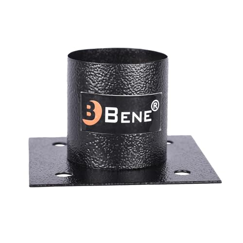BENE Gate Light Stand, Stainless Steel Coated, Gate Light Metal Stand, Outdoor Light Fixtures, Black, Square, ‎9 x 9 x 5 Centimetres, Pack of 2 - Image 4