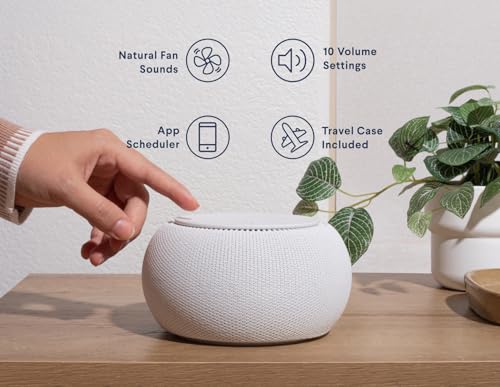 SNOOZ Pro - Smart White Noise Machine & Travel Case - Real Fan Inside, Non-Looping White Noise, Adjustable Tone & Volume - App-Based Remote Control & Sleep Timer (Cotton) - Image 2