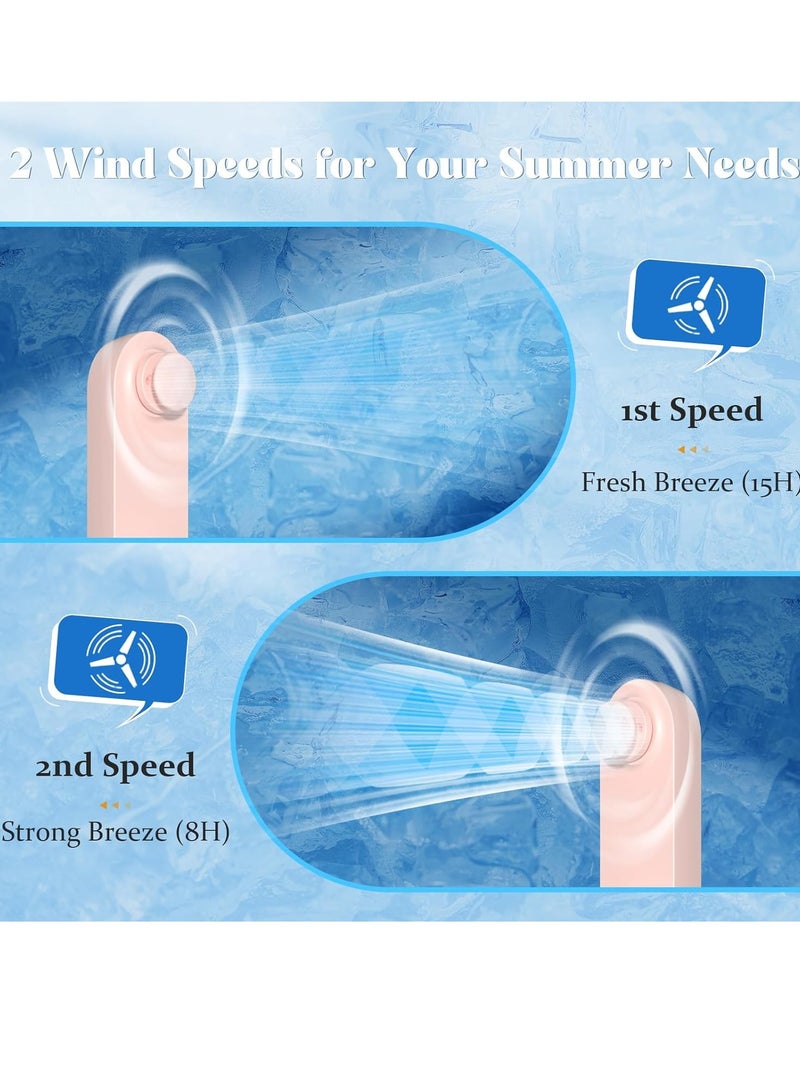 عام مروحة محمولة محمولة، مروحة يد صغيرة 2 في 1، تعمل بالبطارية، 8-15 ساعة عمل، مروحة قابلة للطي شخصية قابلة لإعادة الشحن عبر USB للداخل، مروحة جيب صغيرة أساسيات السفر للخارج - Image 4