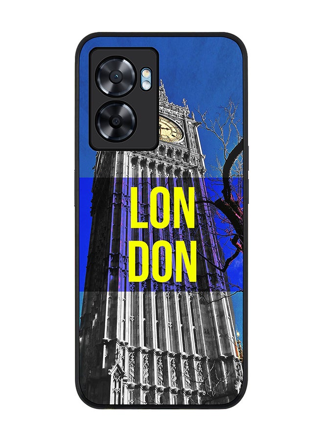 Stylizedd Rugged Black edge case for Oppo A77 5G / Oppo A57 5G, Slim fit Soft Case Flexible Cover - London - Big Ben - Image 1