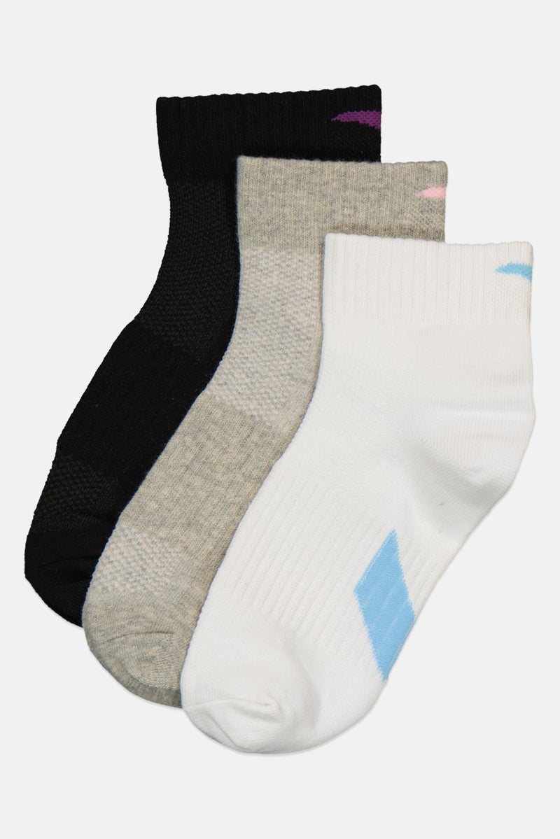 ANTA Kids Boy 3 Pairs Brand Logo Crew Socks, Multicolor - Image 1