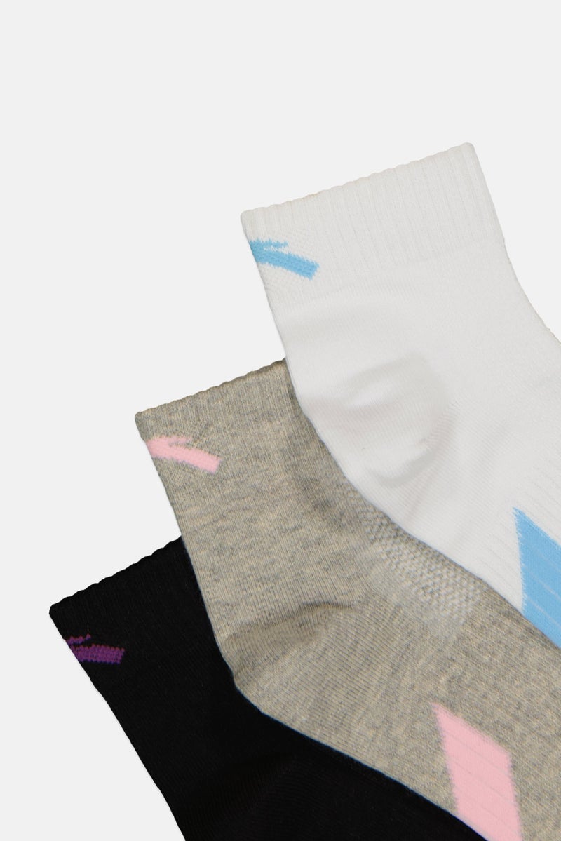 ANTA Kids Boy 3 Pairs Brand Logo Crew Socks, Multicolor - Image 2