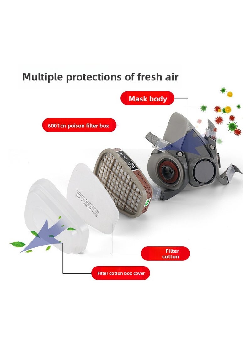 Industrial Gas Mask Set KN95 Filtered Protection Respirator with Cotton and Cartridge - Image 4
