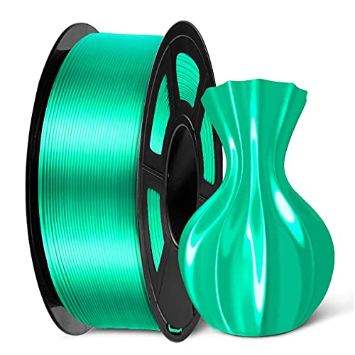 Protomont TECHNOLOGIES FiLAMONT PLA Silk Filament 1.75mm, 3D Printer Filament, Shiny Silk 1.75 PLA Filament, 1kg(2.2Lbs)/Spool (Silk Green) - Image 1