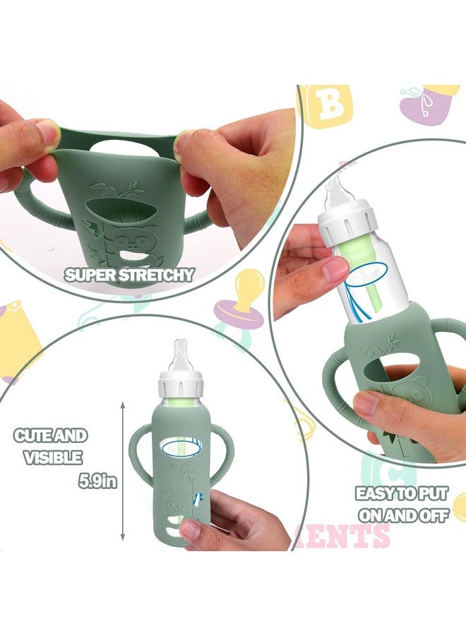 بوسوها عبوة من 3 أكمام سيليكون لزجاجات الأطفال الزجاجية من دكتور براون - أكمام زجاجات الأطفال الواقية من السقوط، متوافقة مع زجاجات الأطفال حديثي الولادة من دكتور براون، بمقابض سيليكون، سعة 8 أونصة - Image 1