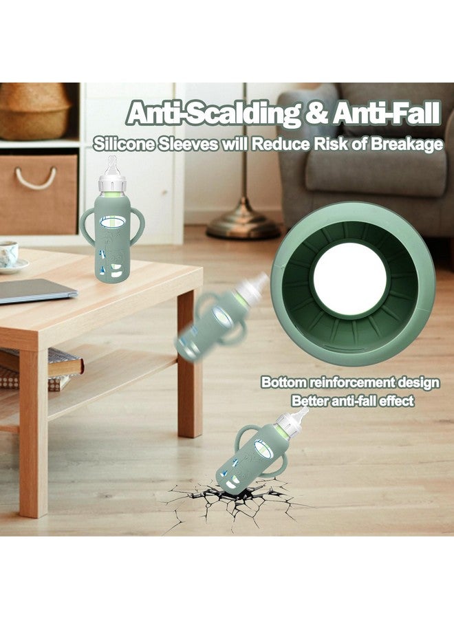 بوسوها عبوة من 3 أكمام سيليكون لزجاجات الأطفال الزجاجية من دكتور براون - أكمام زجاجات الأطفال الواقية من السقوط، متوافقة مع زجاجات الأطفال حديثي الولادة من دكتور براون، بمقابض سيليكون، سعة 8 أونصة - Image 2