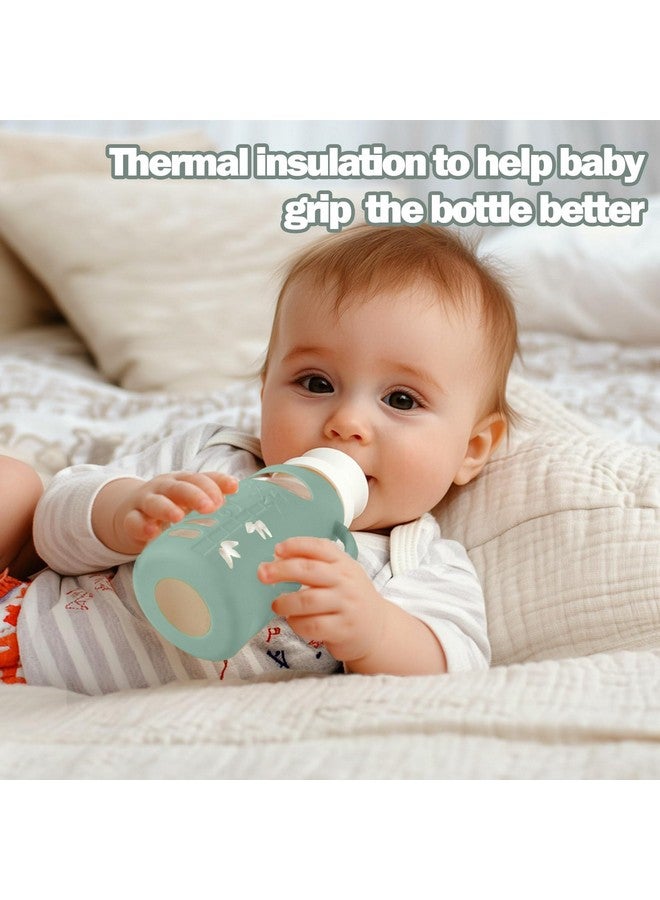 بوسوها عبوة من 3 أكمام سيليكون لزجاجات الأطفال الزجاجية من دكتور براون - أكمام زجاجات الأطفال الواقية من السقوط، متوافقة مع زجاجات الأطفال حديثي الولادة من دكتور براون، بمقابض سيليكون، سعة 8 أونصة - Image 4