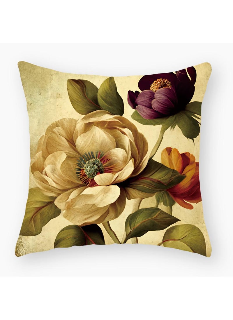 Y&D Throw Pillow Case Classic Vintage Green Plant Sofa Decoration Pillow Case Home Waist Protection Cushion Pillow Case 45 * 45cm 