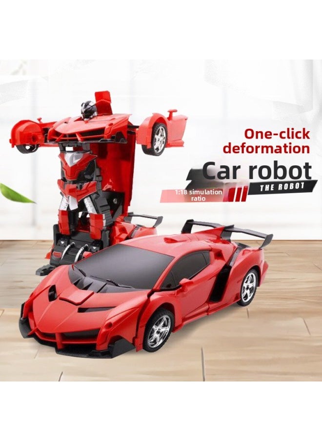 Generic Deformation Remote Control Car Rechargeable King Kong Robot Toy Boys Girls Lamborghini Toy Car Gift-Color:Yellow Lamborghini-Scale:Ordinary Version [1 Set Of Aa Batteries + Charging Cable + Free Remote Control Battery]  - Image 2