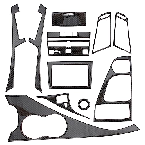 AUTOKAY 11pcs Carbon Fiber Full Interior Set Kit Cover Trim Fits for Infiniti Q50 Q60 2014 2015 2016 2017 2018 2019 - Image 4