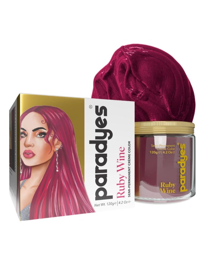 Paradyes صبغة شعر شبه دائمة بلون نبيذ الياقوت DIY مع بلسم، 120 جرام - Image 1
