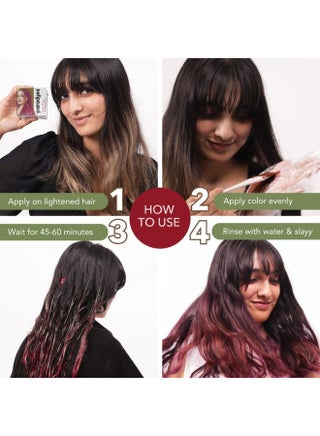 Top-up Semi-permanent Ruby Wine DIY Conditioner Based Hair Colour, 120 gm - view 4