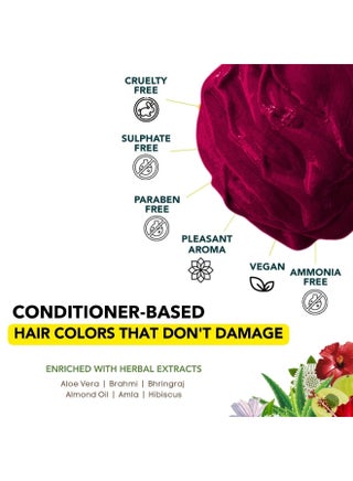 Top-up Semi-permanent Ruby Wine DIY Conditioner Based Hair Colour, 120 gm - view 5